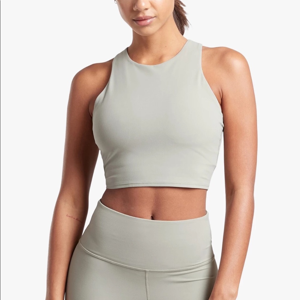 Athleta sage Powervita conscious crop bra top D/DD